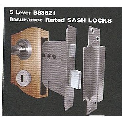 5 Lever BS3621 Insurance Rated Sash Locks